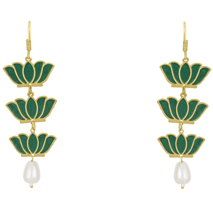 Gold Plated Lotus Earring