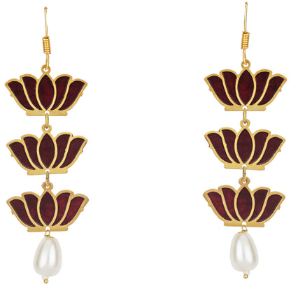 Gold Plated Lotus Earring