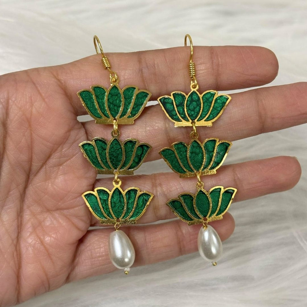 Gold Plated Lotus Earring
