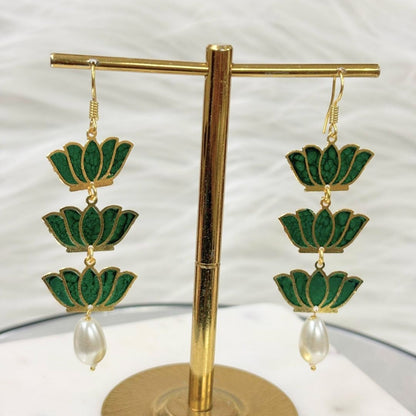 Gold Plated Lotus Earring