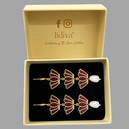 Gold Plated Lotus Earring