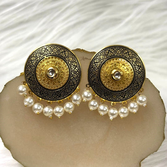 Bdiva 18K Gold Plated Enamelled Stud Earrings.