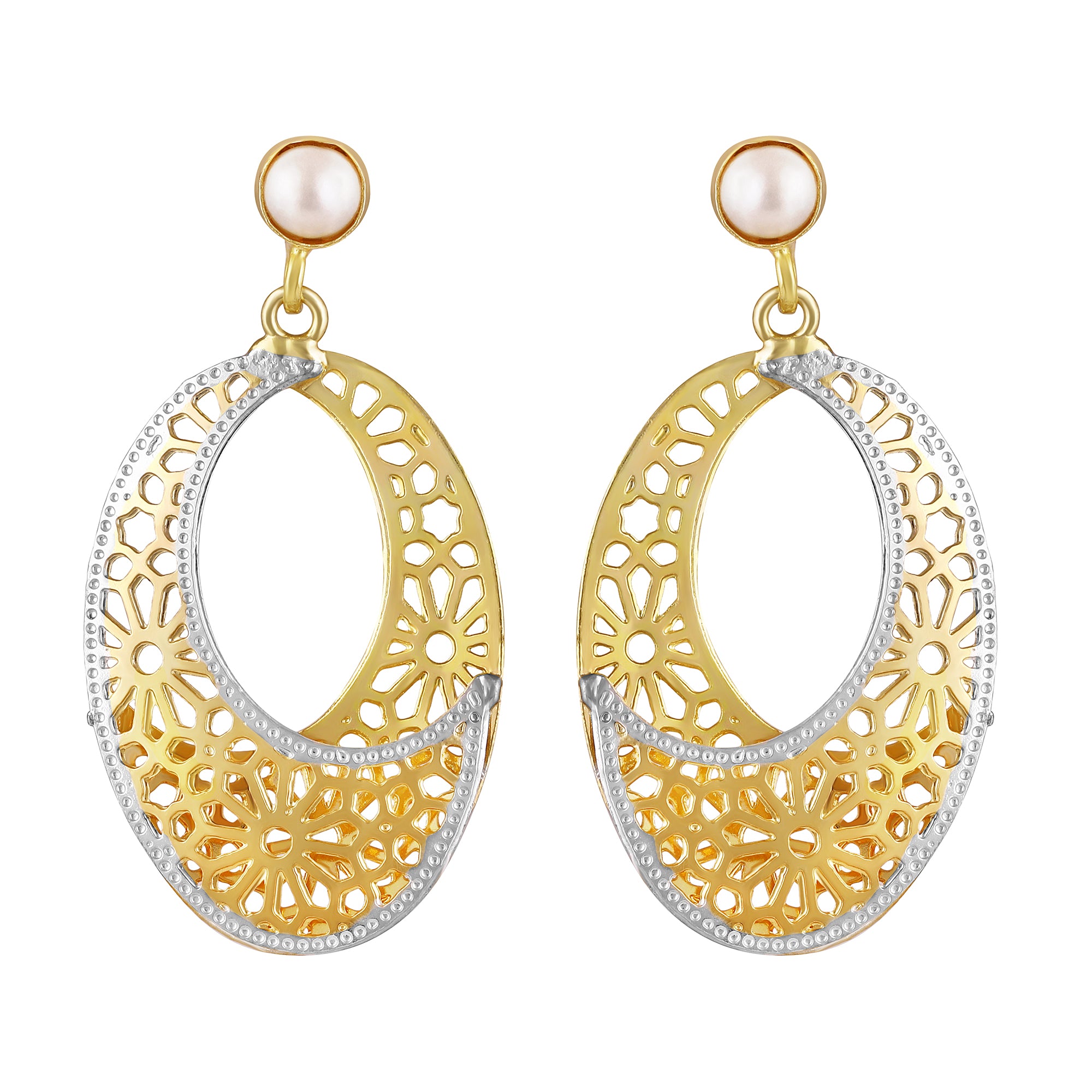 Dual-Tone Filigree Earrings