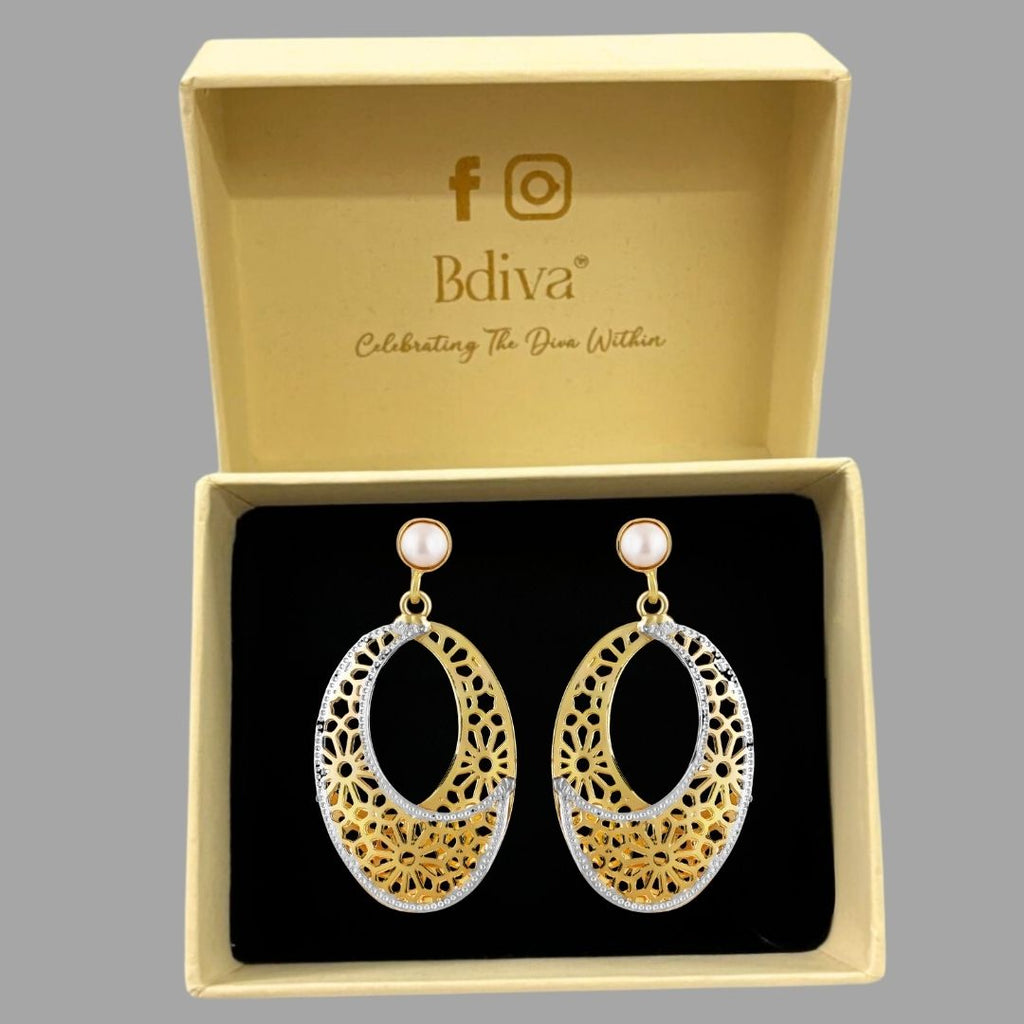 Dual-Tone Filigree Earrings