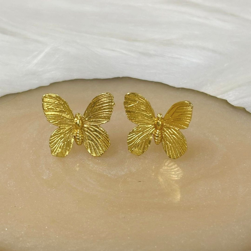 Gold Plated Butterfly Earrings