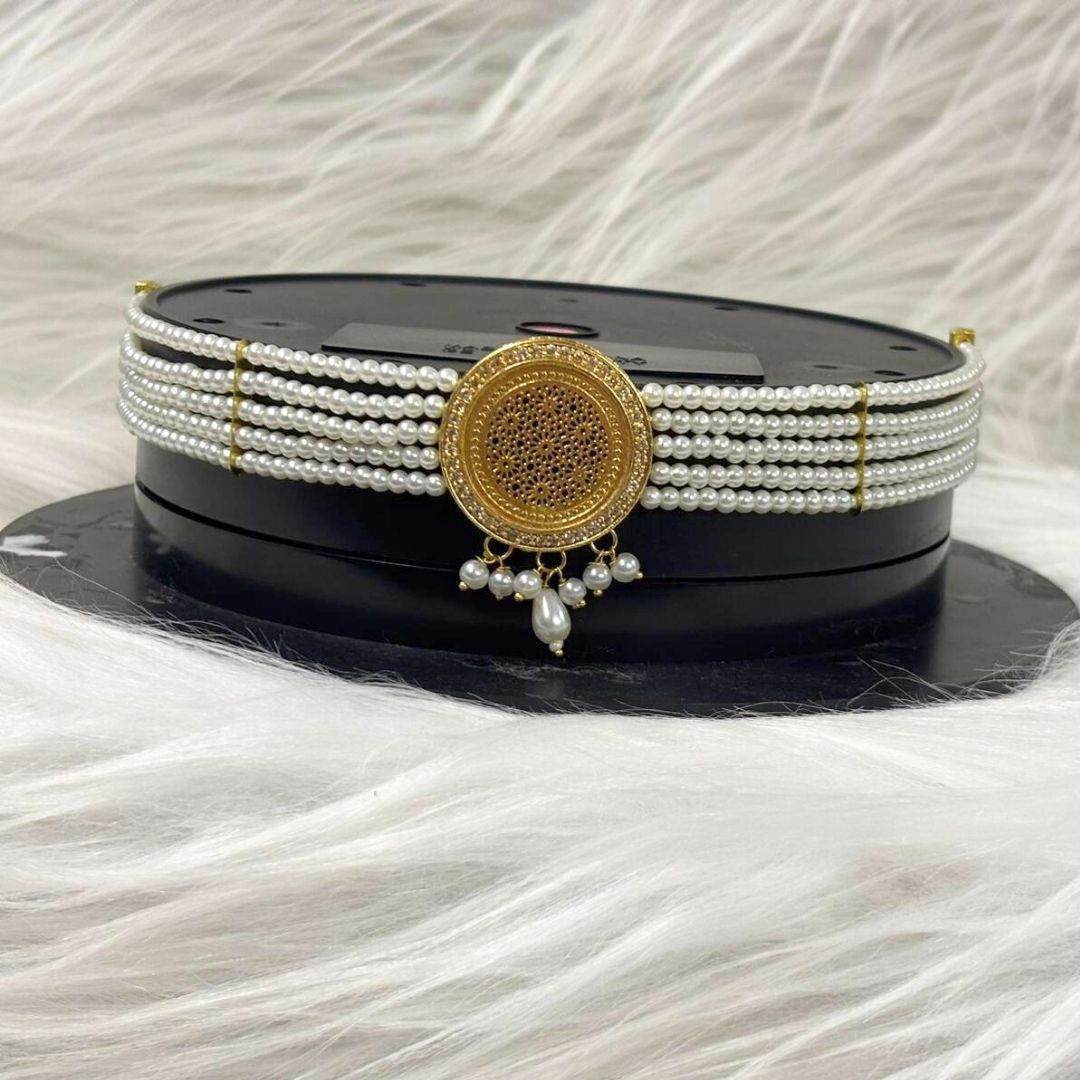 Gold Plated Semi Cultured Pearl Choker Set