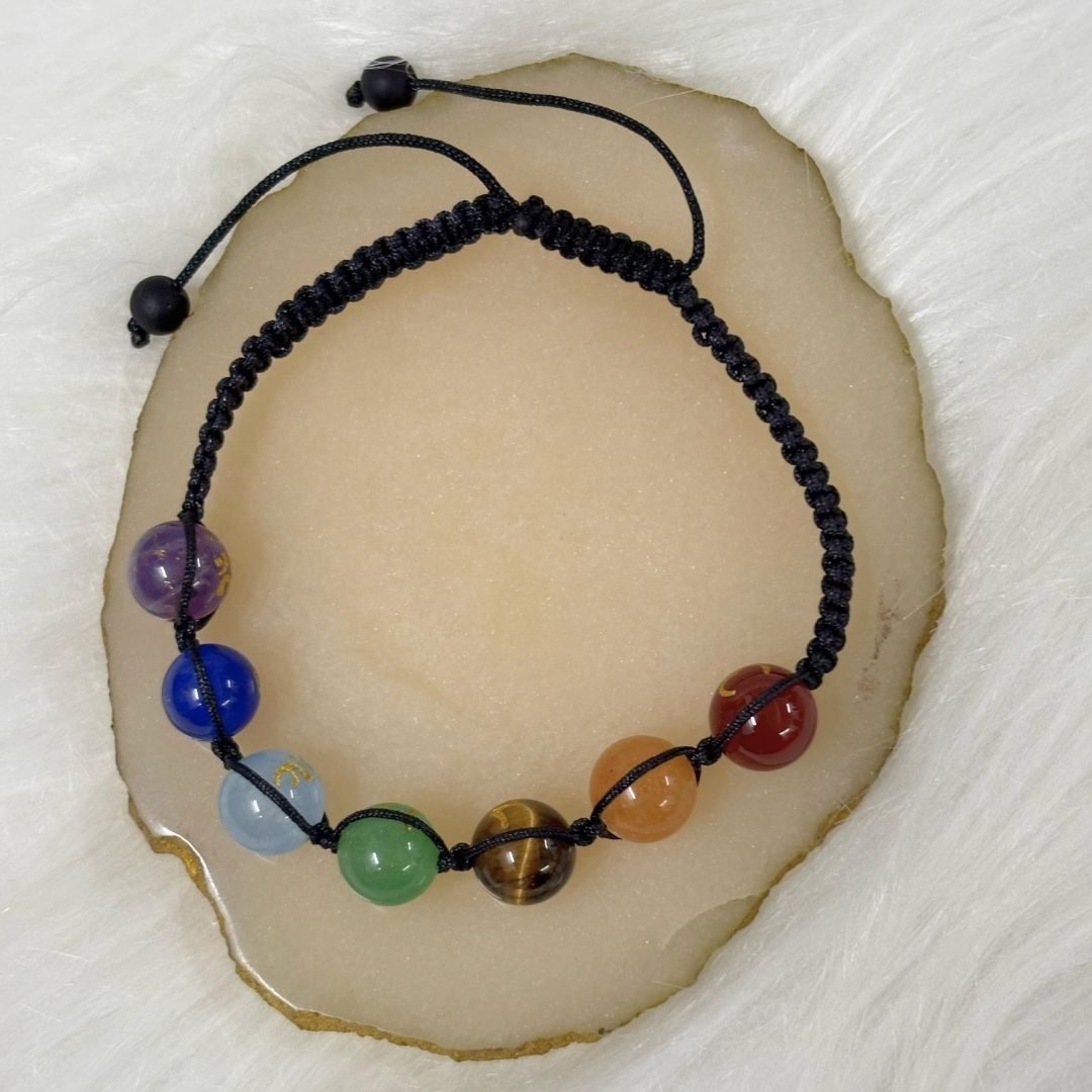BDiva 18k Gold Plated Chakra Healing Stone Bracelet Align Your Energy, Elevate Your Style