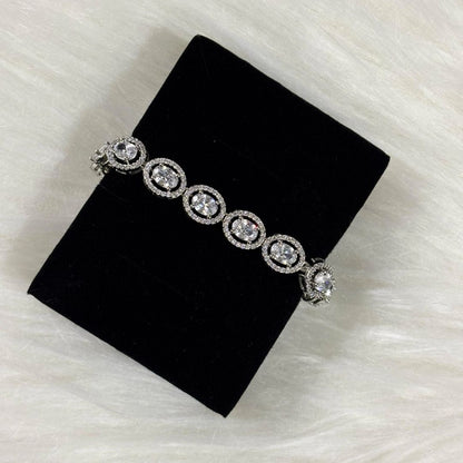 Rhodium Plated Cubic Zirconia Tennis Bracelet