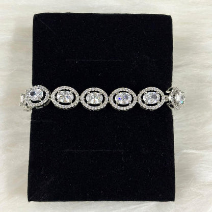 Rhodium Plated Cubic Zirconia Tennis Bracelet