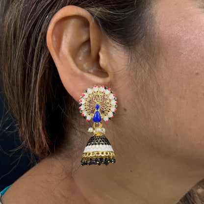 Gold Plated Peacock Earrings