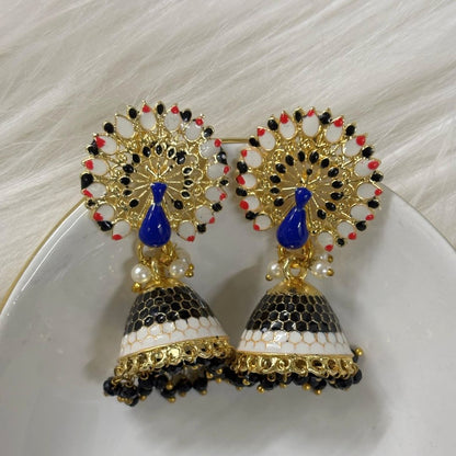 Gold Plated Peacock Earrings