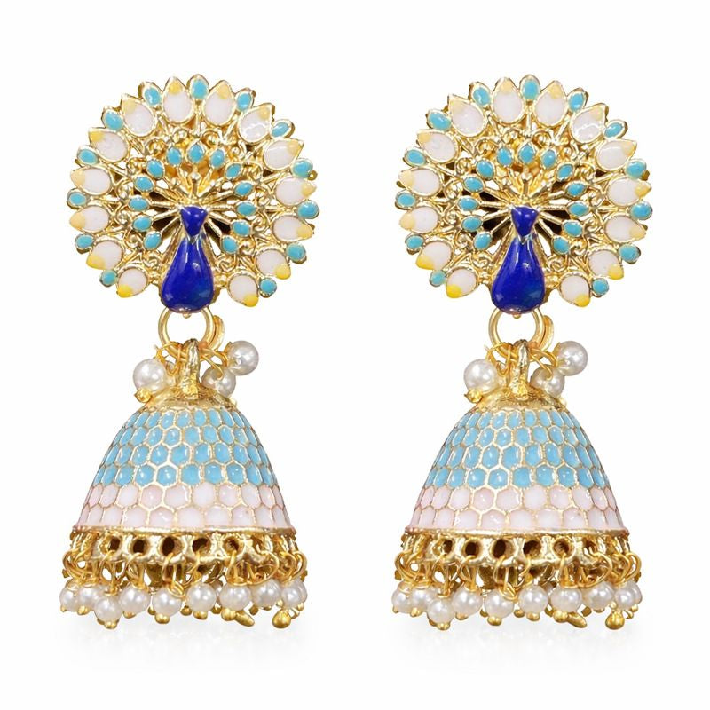 Gold Plated Peacock Earrings