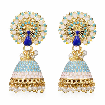 Gold Plated Peacock Earrings