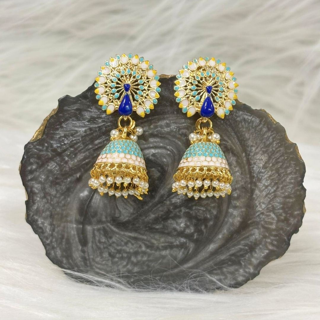 Gold Plated Peacock Earrings