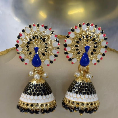 Gold Plated Peacock Earrings