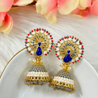 Gold Plated Peacock Earrings