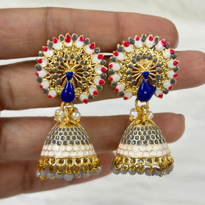 Gold Plated Peacock Earrings