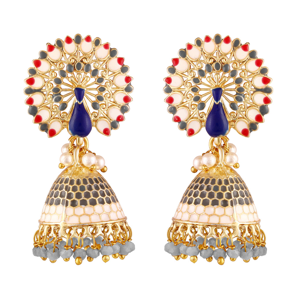 Gold Plated Peacock Earrings
