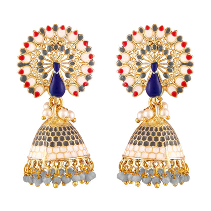 Gold Plated Peacock Earrings