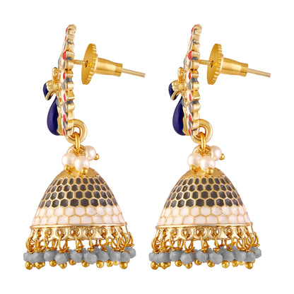 Gold Plated Peacock Earrings