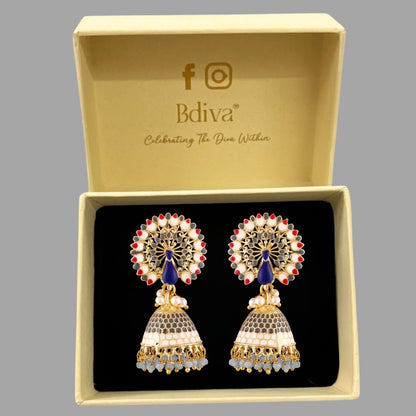 Gold Plated Peacock Earrings