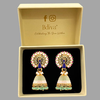 Gold Plated Peacock Earrings
