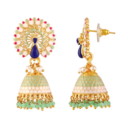 Gold Plated Peacock Earrings