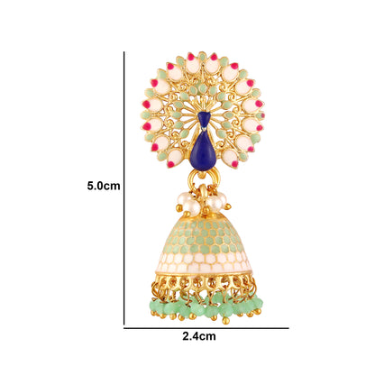 Gold Plated Peacock Earrings