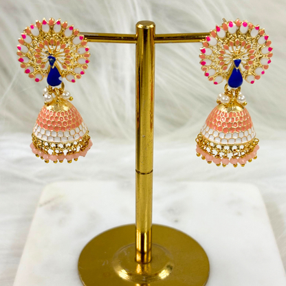 Gold Plated Peacock Earrings