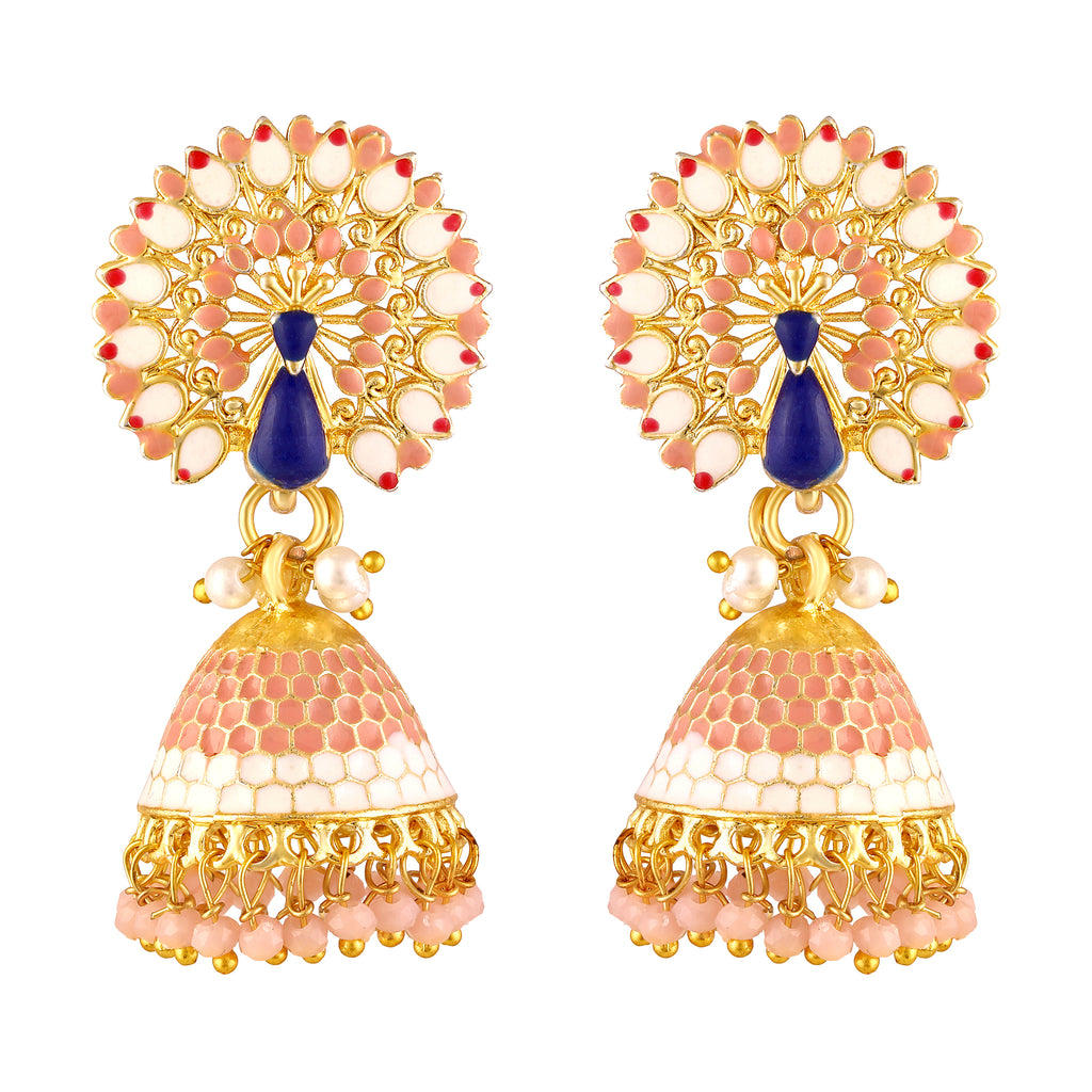 Gold Plated Peacock Earrings