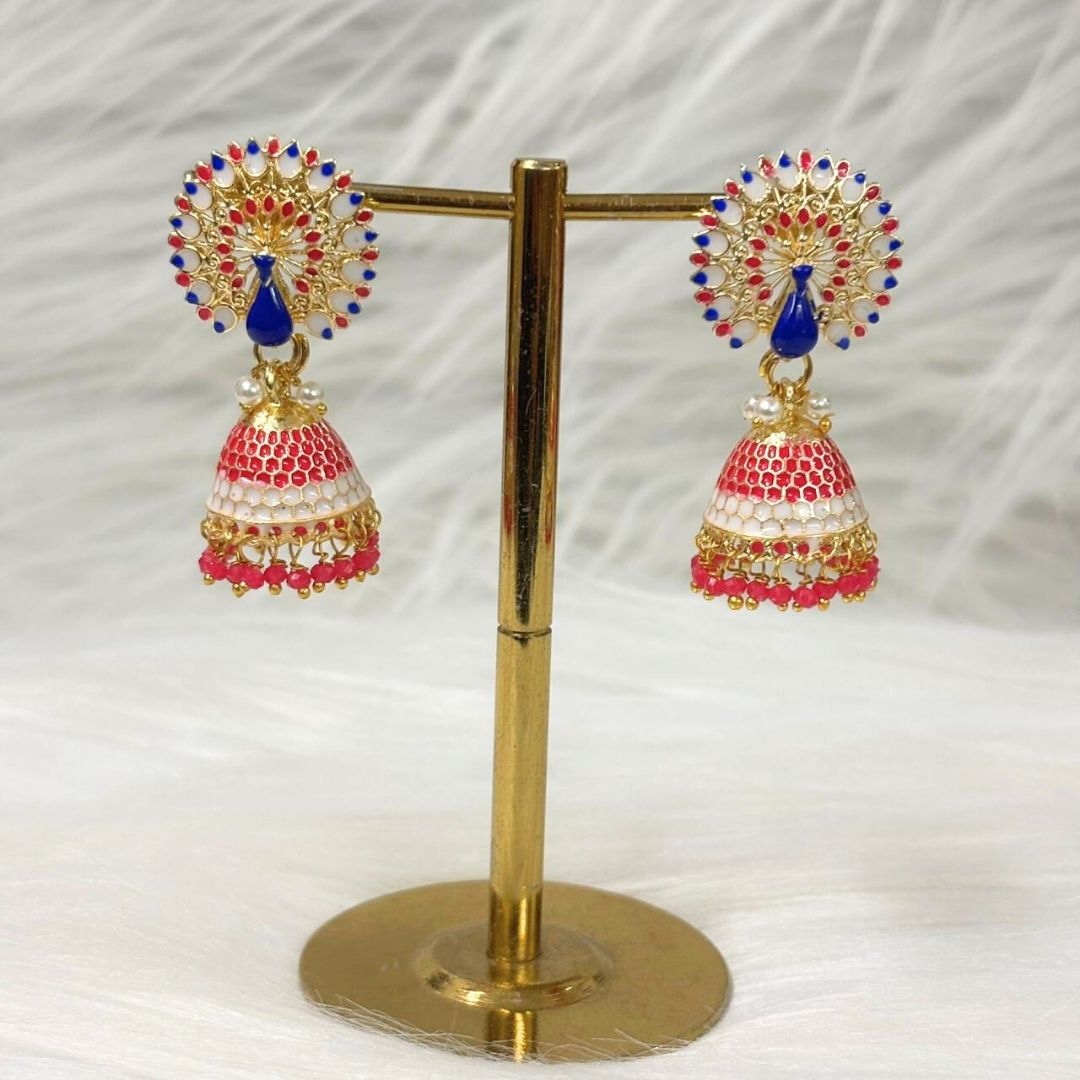 Gold Plated Peacock Earrings