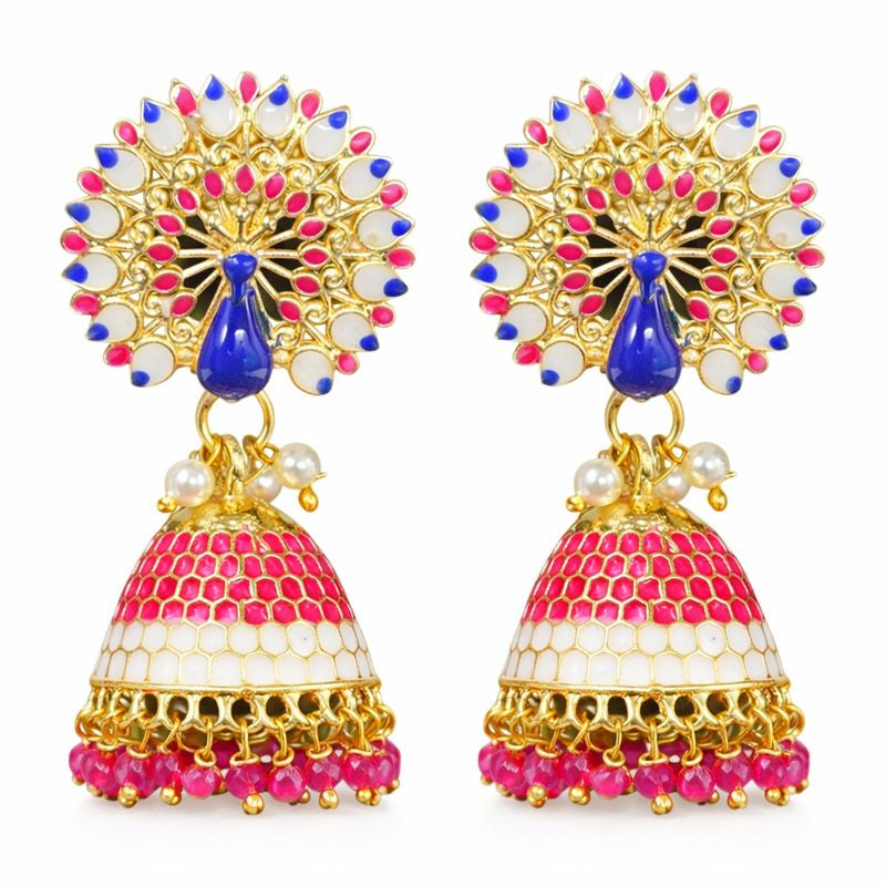 Gold Plated Peacock Earrings