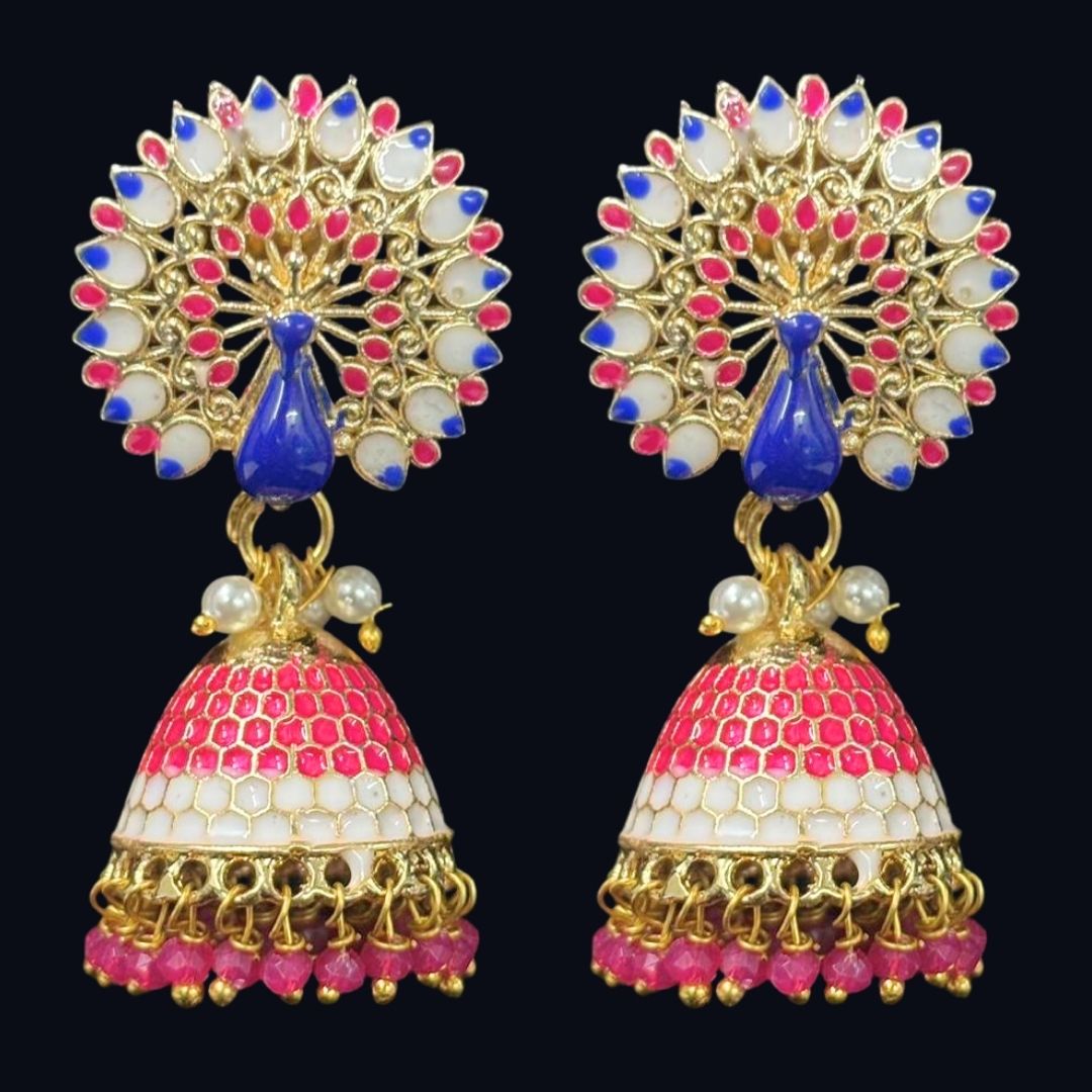 Gold Plated Peacock Earrings