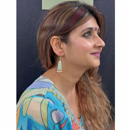 Gold Plated Enamel Earrings