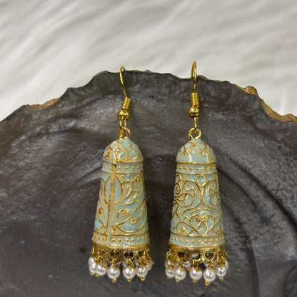Gold Plated Enamel Earrings