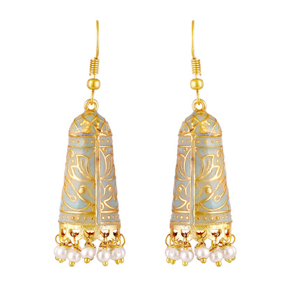 Gold Plated Enamel Earrings