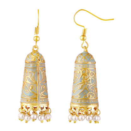 Gold Plated Enamel Earrings