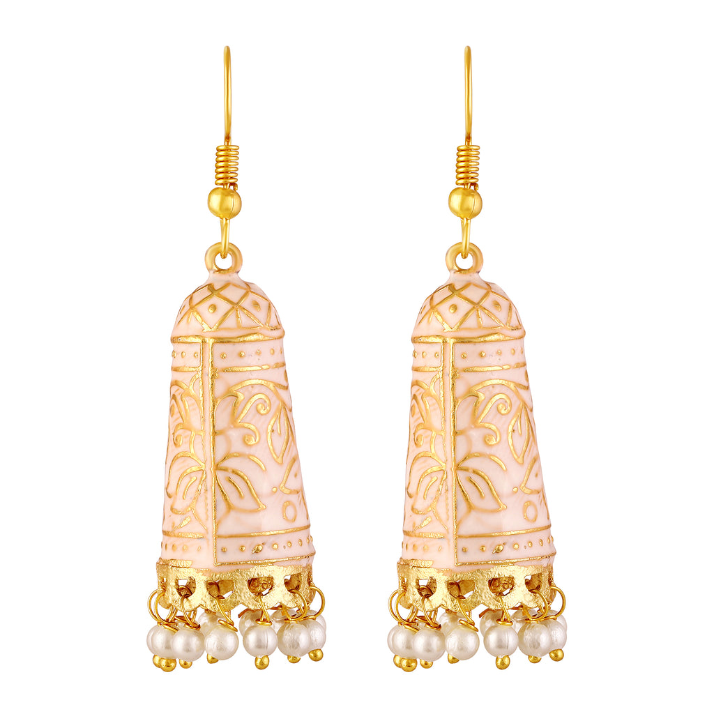 Gold Plated Enamel Earrings