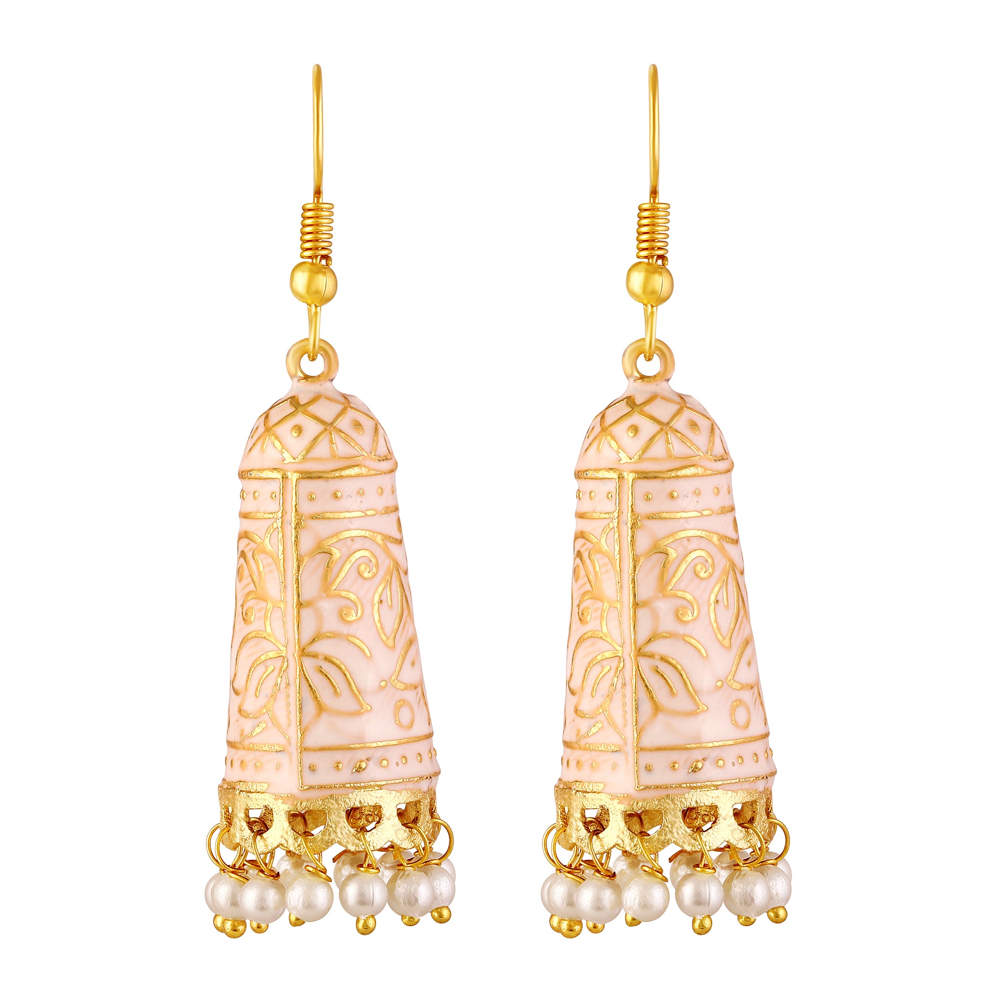 Gold Plated Enamel Earrings