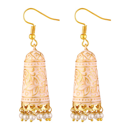 Gold Plated Enamel Earrings