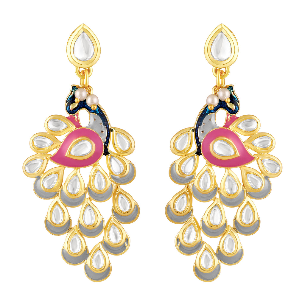 Gold Plated Peacock Earrings