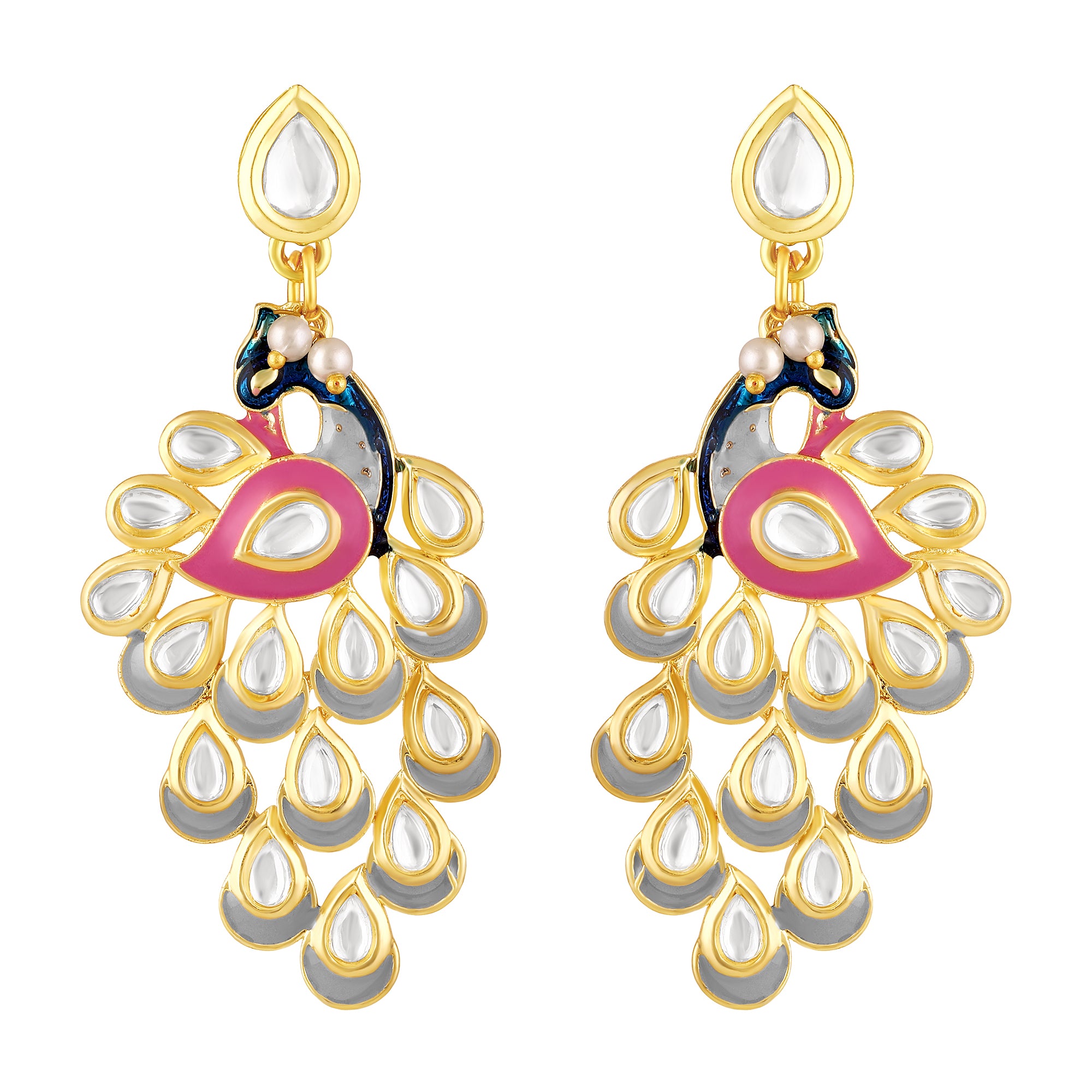 Gold Plated Peacock Earrings