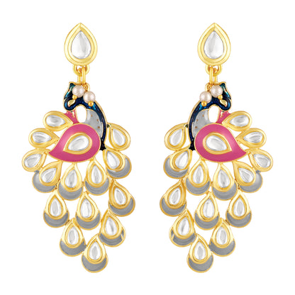 Gold Plated Peacock Earrings