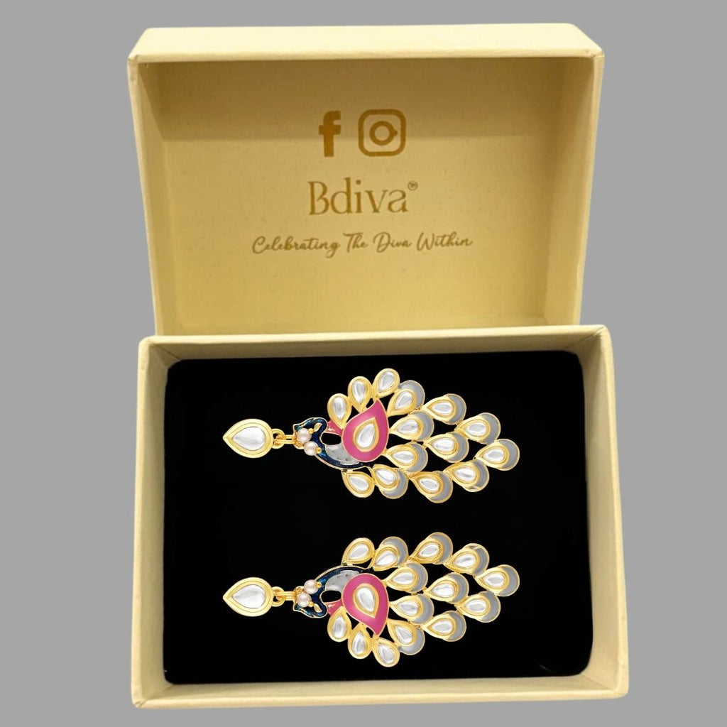 Gold Plated Peacock Earrings