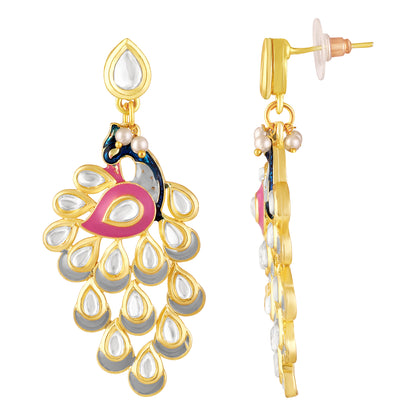 Gold Plated Peacock Earrings