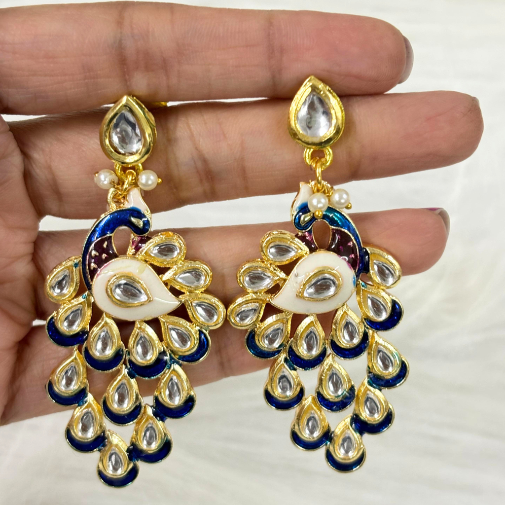 Gold Plated Peacock Earrings