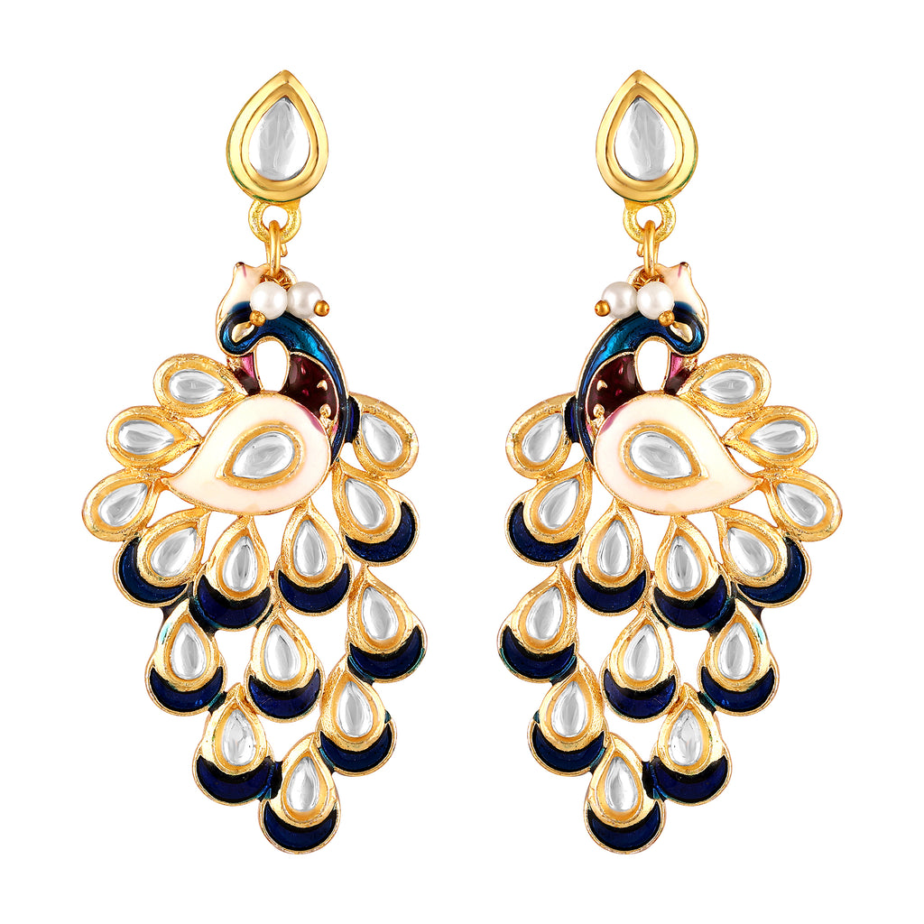 Gold Plated Peacock Earrings