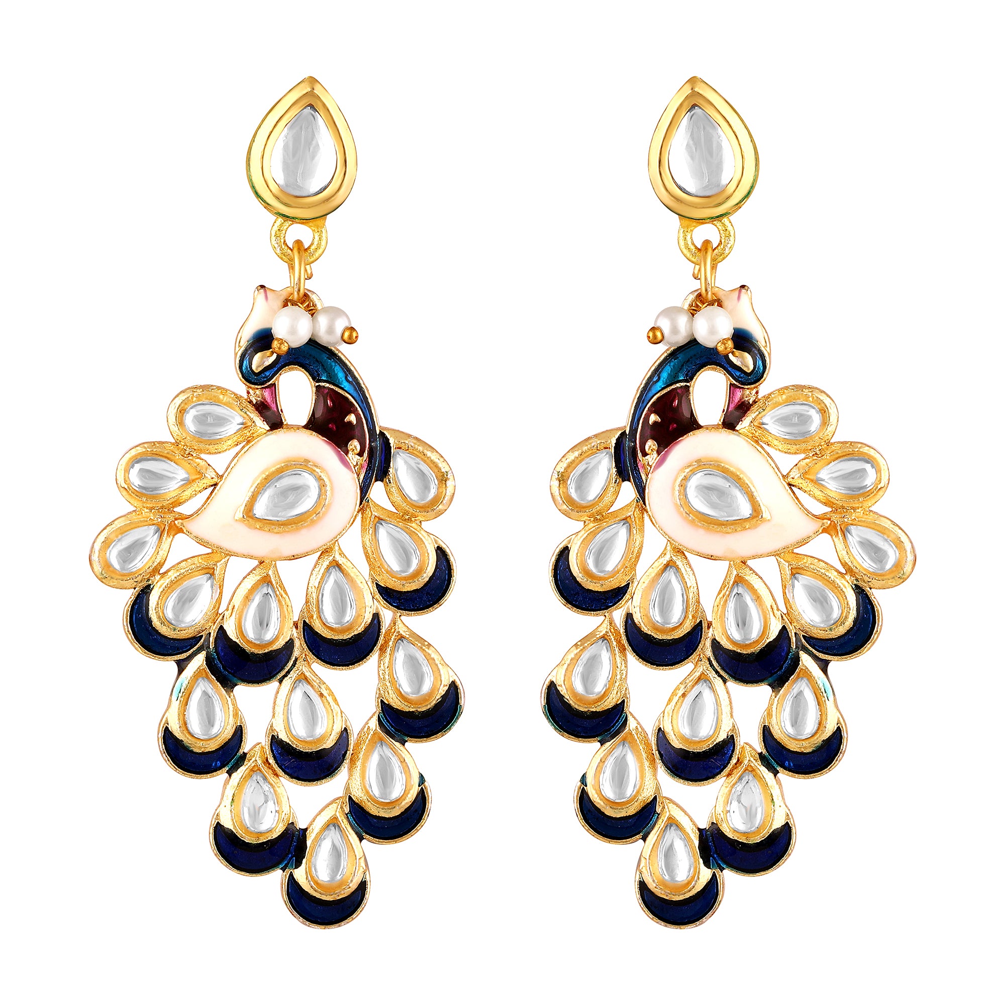 Gold Plated Peacock Earrings