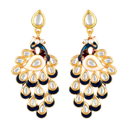 Gold Plated Peacock Earrings