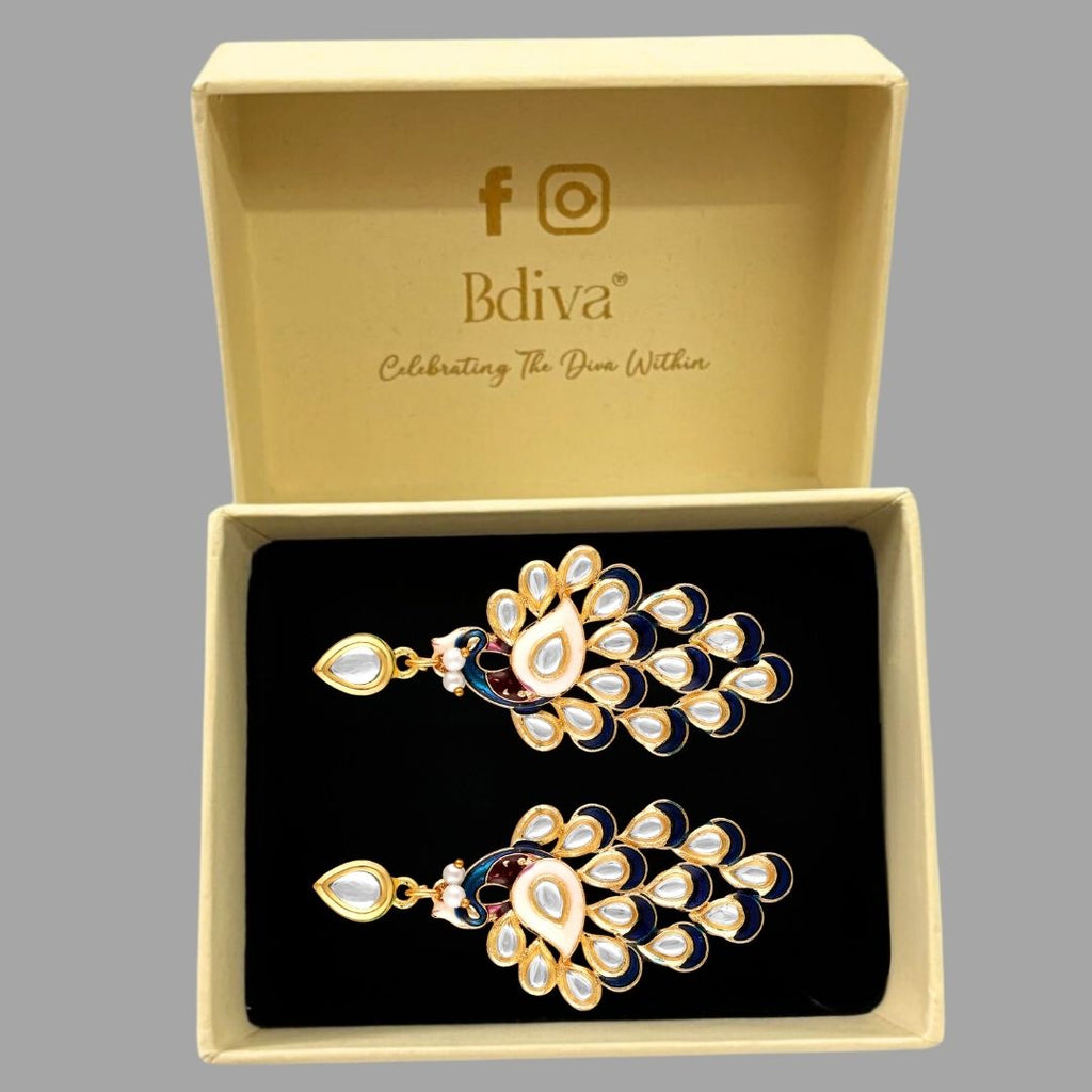 Gold Plated Peacock Earrings